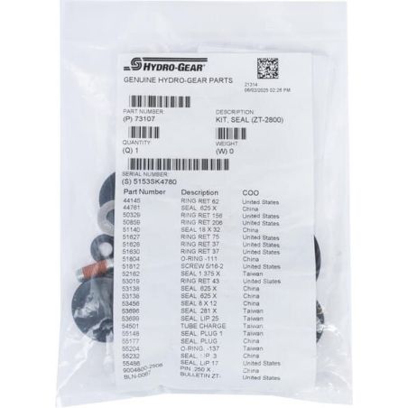 Seal kit, ZT-2800 - 73107HYD