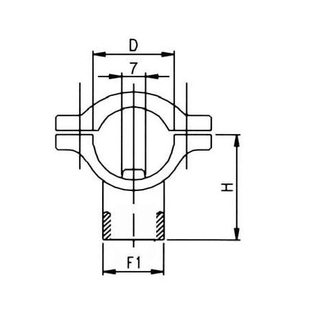 Brass clamp for rod D20-1/4 inchMS thread - 8272006