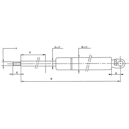 Gas strut L285 300N - CA0523MZ