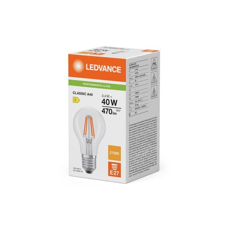 LED-Lampe 3,4W 827 E27 - CLA40827G5