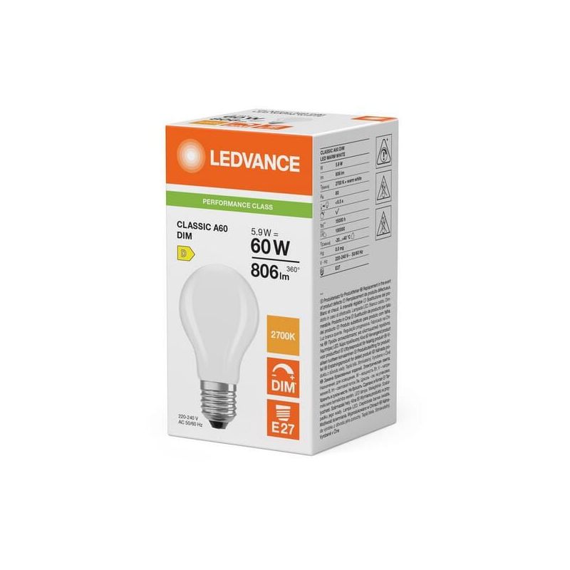 LED-Lampe 5,9W 827 E27 - CLA60D827FG5