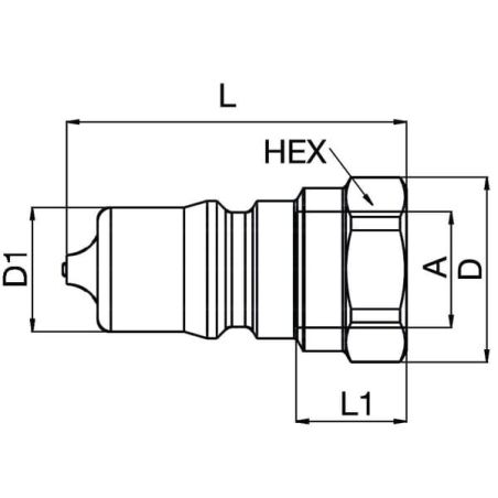 Insert, male ISO B relief 1 inch - IB10021
