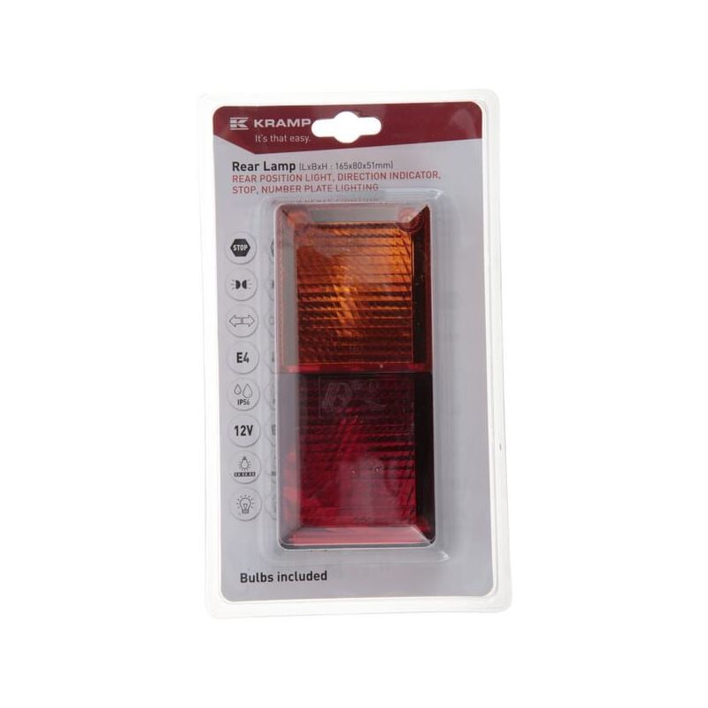 Rear light, rectangular, 12-24V, 165x80x51mm - LA45032KR