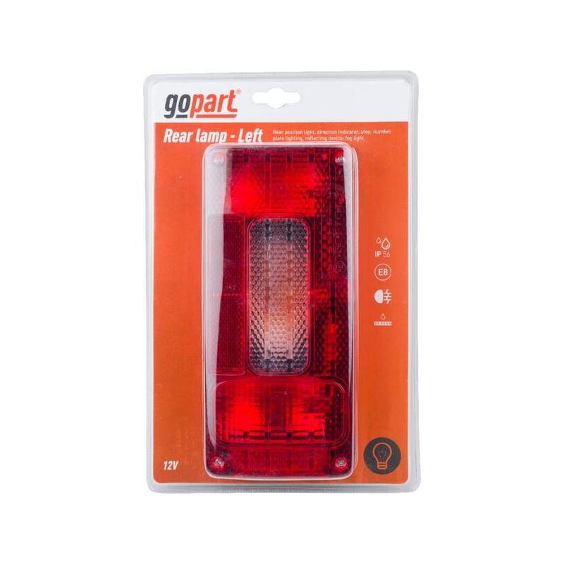 Rear light, LH rectangular, 12/24V, 180x100x80mm - LA45033LKR