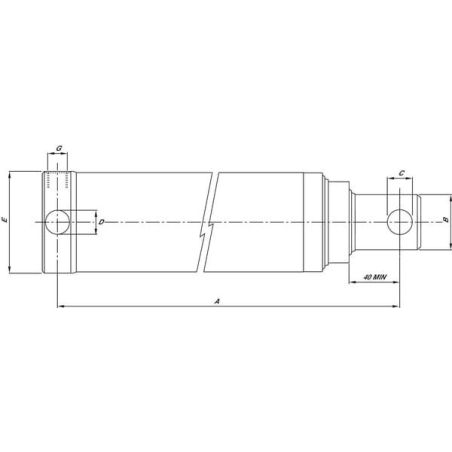 Telescopic cylinder - 2 Stage 1107mm - TCS2701107