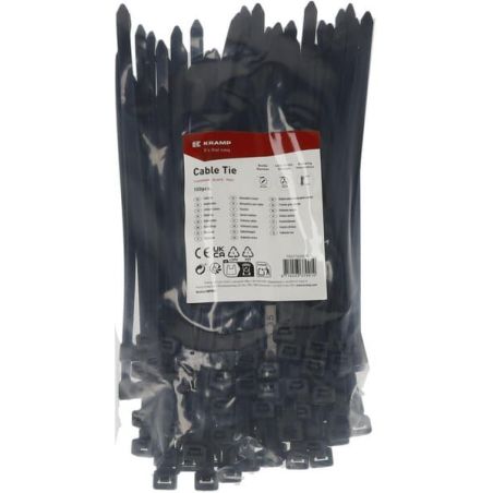 Cable tie 7.6x200mm, black, 100pcs - TR0176200BLA