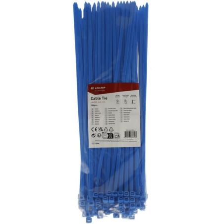 Cable tie 4.8x300mm, blue, 100pcs - TR0148300BLU