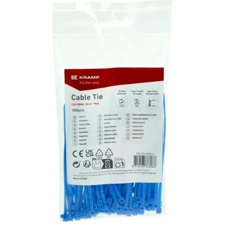Kabelbinder 2,5x100mm, blau, 100St. - TR0125100BLU