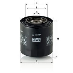 W11007 MANN-FILTER, Filtry oleju silnika 