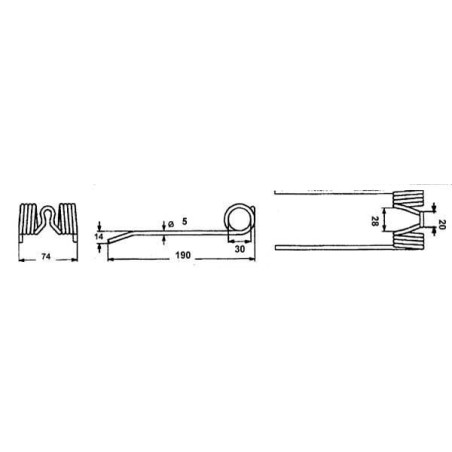 Pick-up tine - 0008603510KR