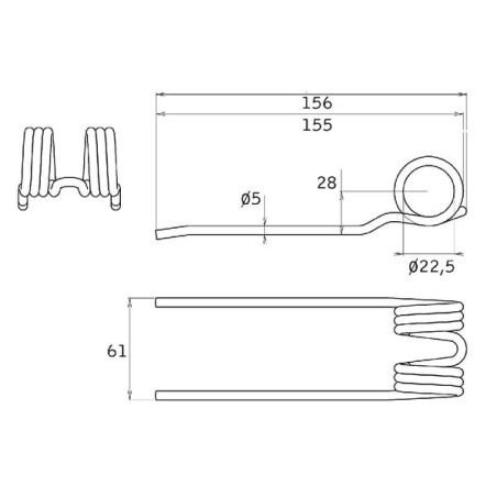Pick-up tine - 002785521N