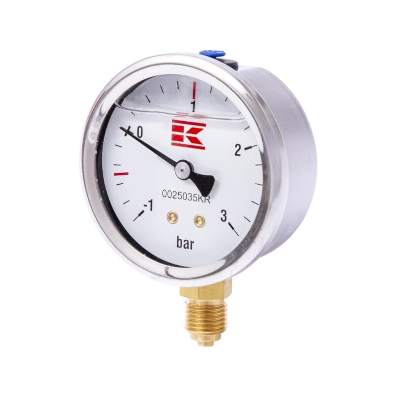 Manometr glicerynowy 63 mm przyłacze dolne 1/4 cali - 0025035KR