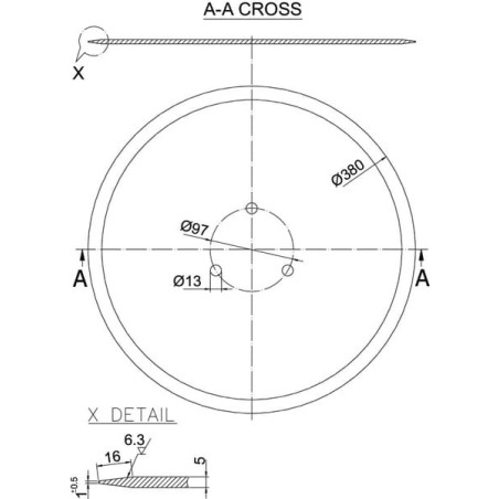 Drill disc 380x5.0mm - 00311025N