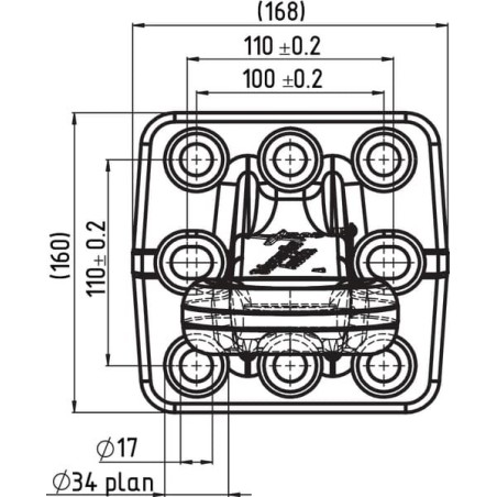 Towing eye with flange 50 mm - 00652420A90
