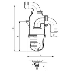 Bent Syphon, 50 mm - 0050024C