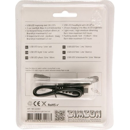 Frontscheinwerfer USB LED - 022007SIM