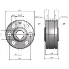 Roller type B diameter 0.8/1 Steel - 042100GYS