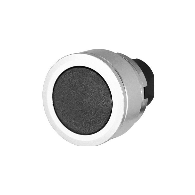 Black push button with stopper - 030PPFIN