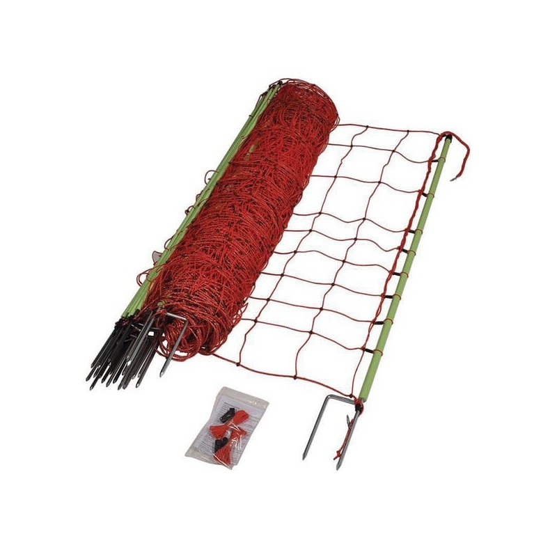 Siatka do ochrony przed dzikimi zwierzętami, 120 cm x 50 m 14 palików z podwójnym kolcem /- system - 078684GAL Siatka do ochrony przed dzikimi zwierzętami, 120 cm x 50 m 14 palików z podwójnym kolcem /- system - 078684GAL
