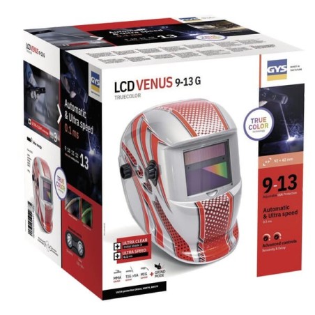 Welding helmet red LCD Venus 9/13 - 079755GYS