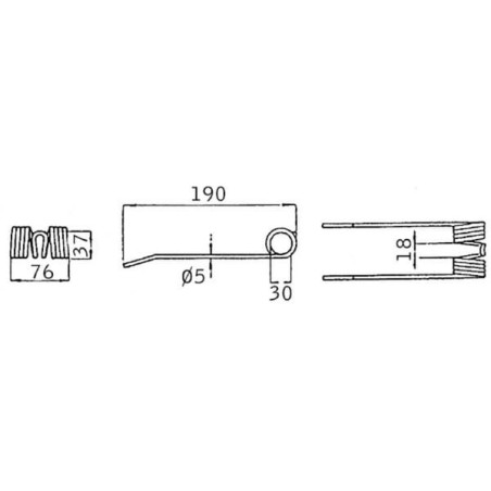 Pick-up tine Welger - 0940522100N